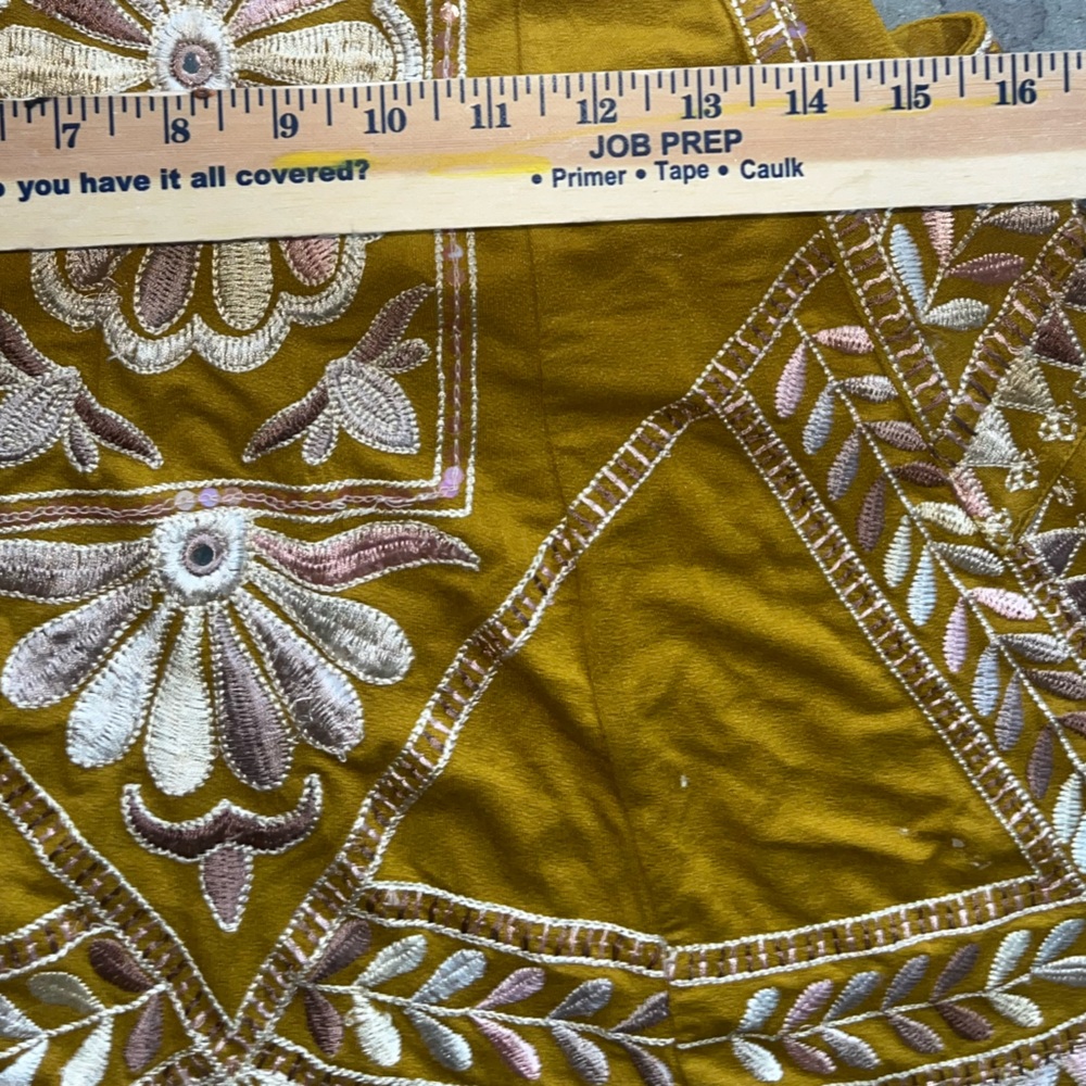 Free People Mustard Embroidered High Neck Racerback Tank 🌵xs - Picture 11 of 11